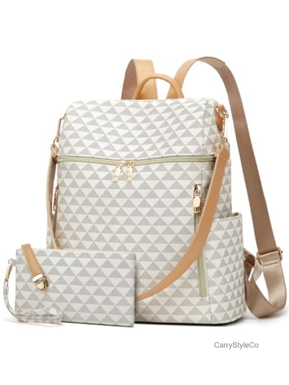 PU Leather Backpack Purse for Women Fits 13" Laptop Convertible